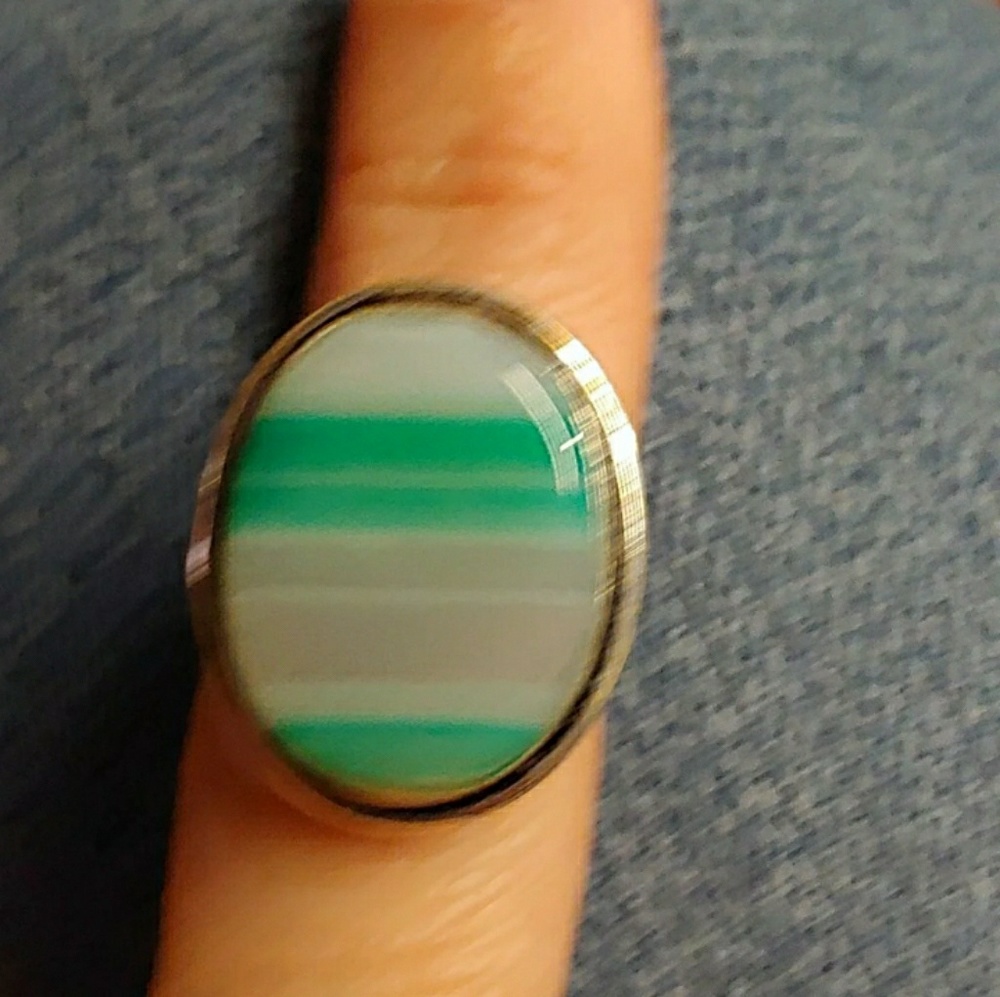 Sterling Silver Gemstone Ring Size 7 - Picture 1 of 3